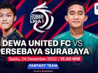 Jadwal Acara TV Indosiar Hari Ini Sabtu 24 Desember 2022. Live Liga 1 : Dewa United FC vs Persebaya Surabaya