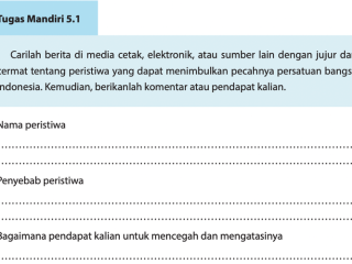 Kunci Jawaban PKN Kelas 10 Halaman 147 Tugas Mandiri 5.1 : Peristiwa yang Dapat Menimbulkan Pecahnya Persatuan