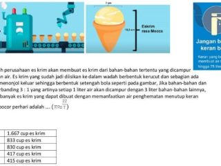 Jawaban Sebuah Perusahaan Es Krim akan Membuat Es Krim dari Bahan-Bahan Tertentu yang Dicampur dengan Air