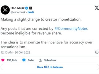 Buzzer Hoax Gigit Jari, Elon Musk akan Matikan Monetisasi di X.com untuk Berita Menyesatkan