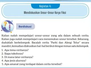 Kunci Jawaban Bahasa Indonesia Kelas 8 SMP/MTs Halaman 120 Kurikulum Merdeka Cerita Parki dan Alergi Telur