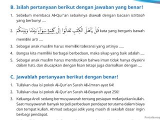 Kunci Jawaban PAI Kelas 5 Halaman 155 Kurikulum Merdeka Semester 2, Bagian B dan C