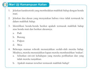 Kunci Jawaban IPA Kelas 7 Halaman 138 Kurikulum Merdeka, Mari Uji Kemampuan Kalian